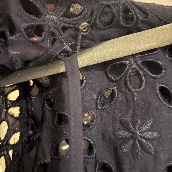 J. Crew eyelet navy blouse 8 - Picture 4 of 6